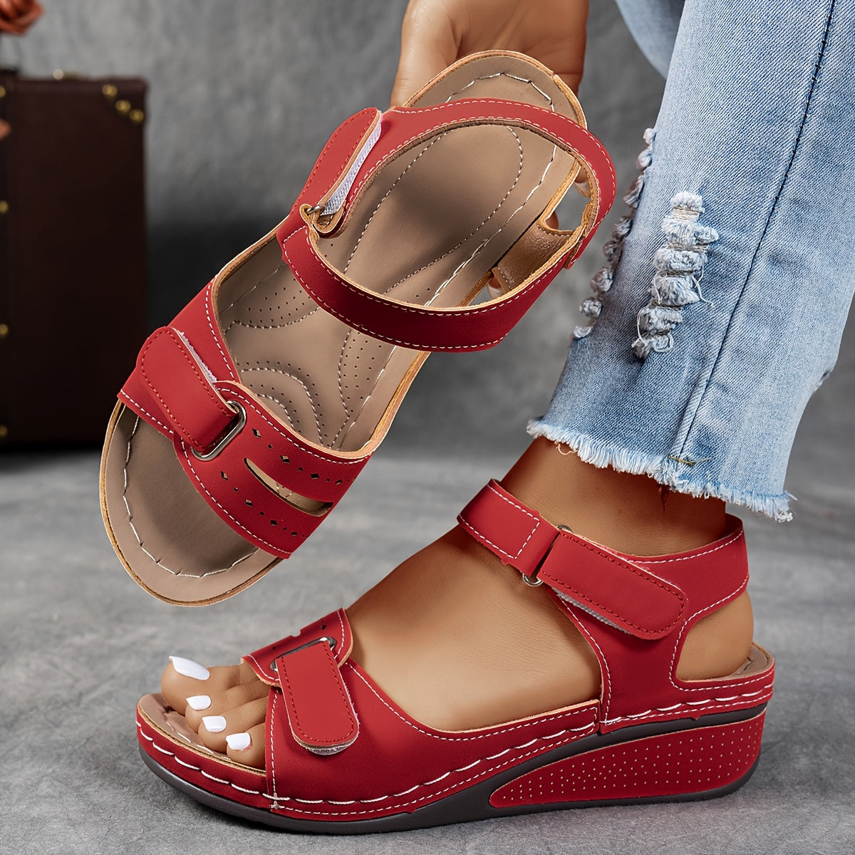 Lenka™ Červená — ergonomické sandály