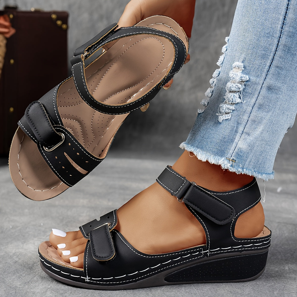 Lenka™ Černá — ergonomické sandály
