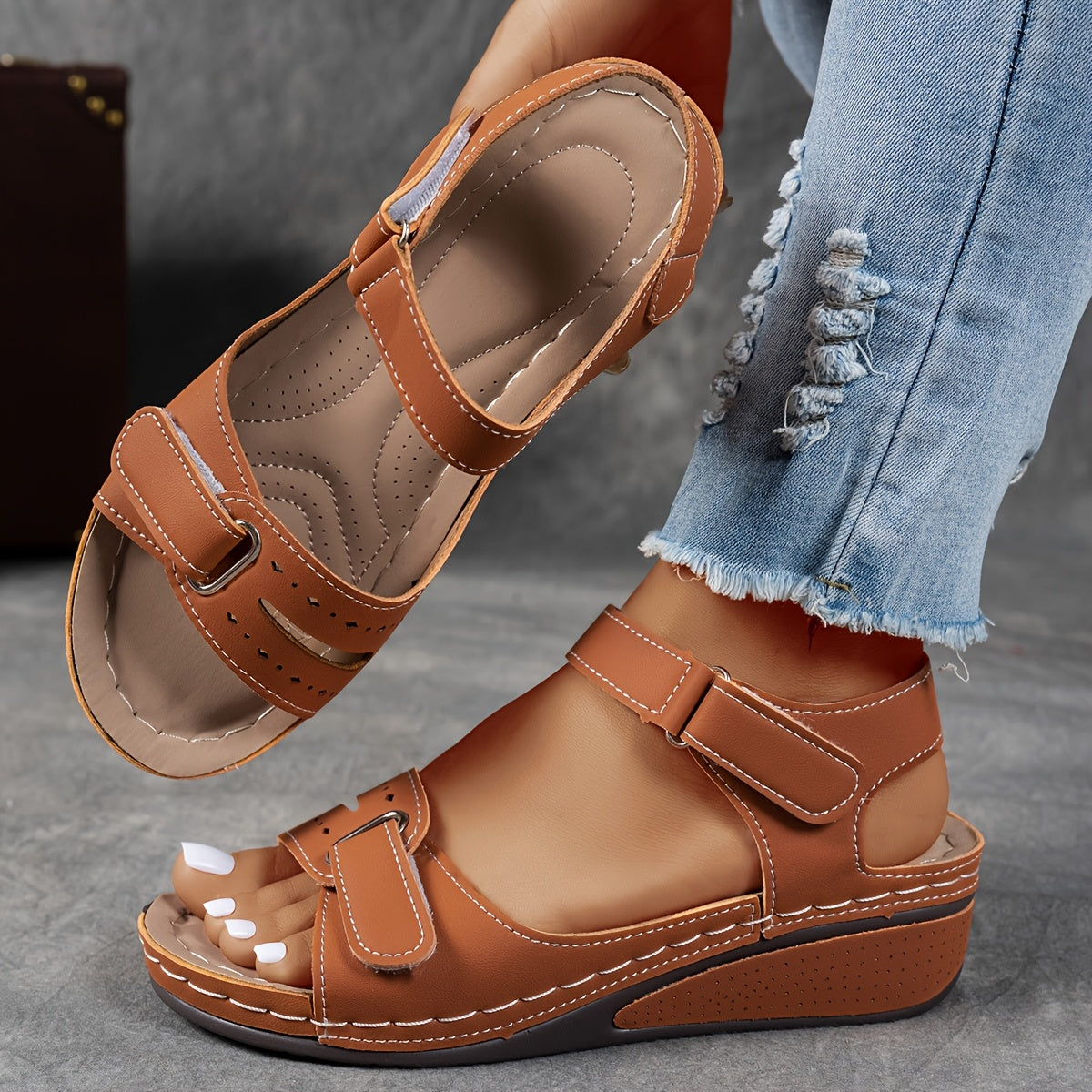 Lenka™ Hneddá — ergonomické sandály