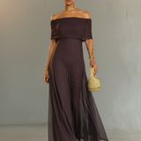 Jana™ | Elegantní dlouhé šaty s odhalenými rameny