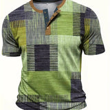 Lucas | Ležérní tričko s patchwork vzorem
